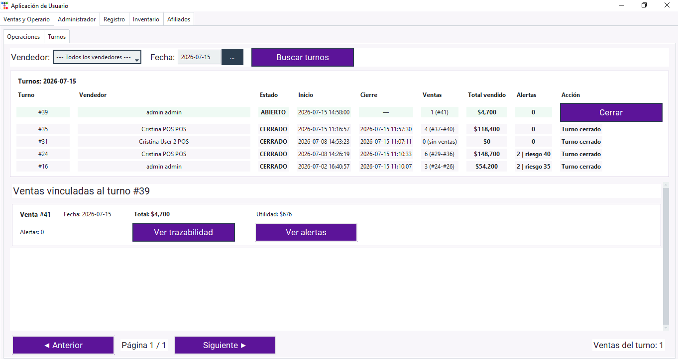 Turnos, alertas y trazabilidad en LMH Solutions